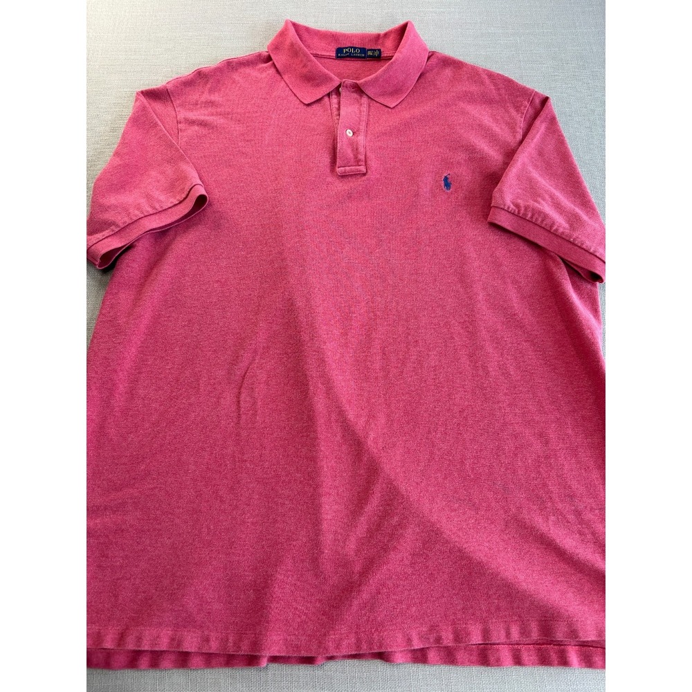 Polo Ralph Lauren Men's Pink Coral Pique Polo Short Sleeve Big Tall 3XLT